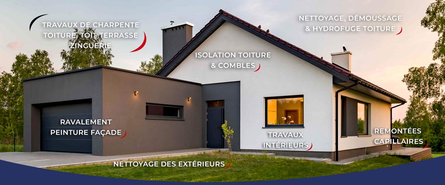Artisan couvreur Père & Fils : MARESCOT 85 en Vendée : charpente, couverture, faîtage, zinguerie, nettoyage traitement anti mousse et peinture hydrofuge toiture, étanchéité toit plat, ravalement peinture façade, nettoyage des extérieurs, remontées capillaires, travaux d’intérieur en Vendée 85